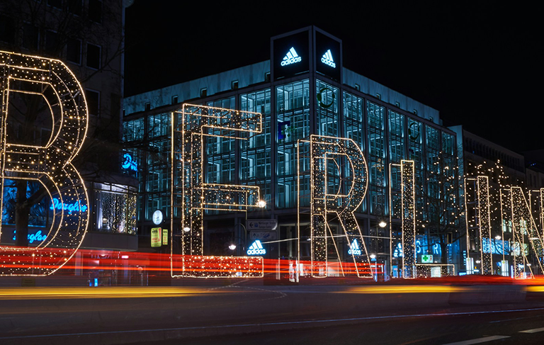 Berlin sign in bright lights